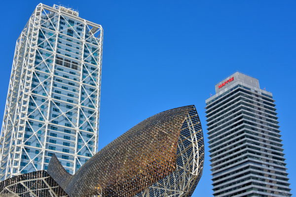 El Peix Sculpture at Olympic Marina in Ciutat Vella District in Barcelona, Spain - Encircle Photos