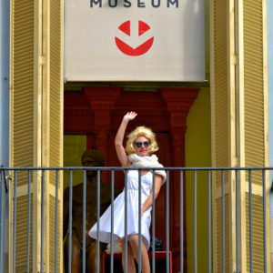 Monroe Impersonator at Erotic Museum on La Rambla in Barcelona, Spain - Encircle Photos