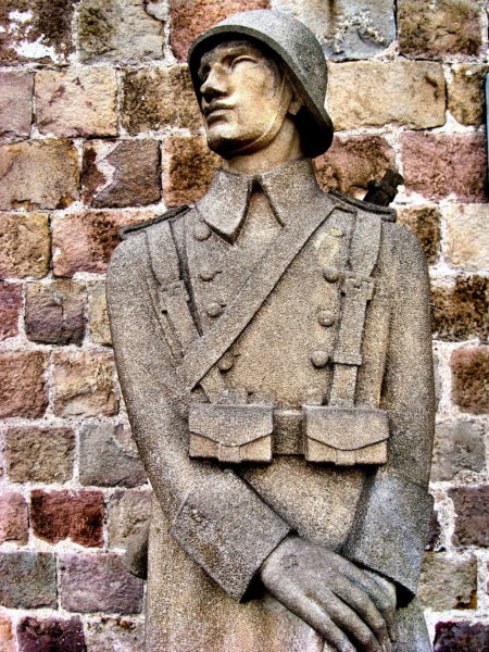 Stone Garrison Soldier at Montjuïc Castle in Barcelona, Spain - Encircle Photos