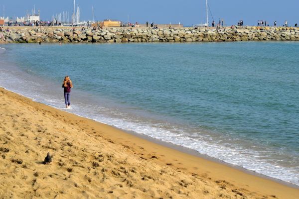 Barceloneta Beach near Port Vell in Barcelona, Spain - Encircle Photos