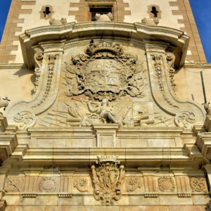 Close Up of Puertas de Tierra at Constitution Plaza in Cádiz, Spain - Encircle Photos