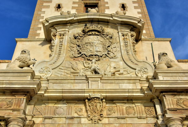 Close Up of Puertas de Tierra at Constitution Plaza in Cádiz, Spain - Encircle Photos