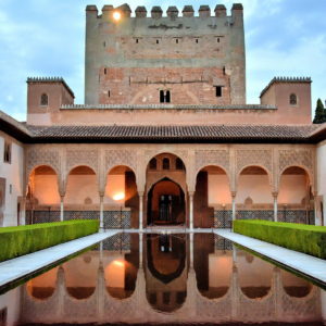 Court of the Myrtles North Façade at Alhambra in Granada, Spain - Encircle Photos