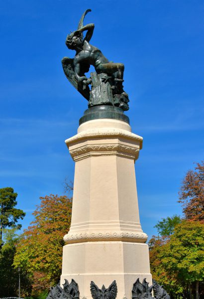 Fallen Angel Statue at Buen Retiro Park in Madrid, Spain - Encircle Photos