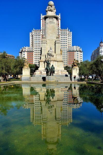 Cervantes Monument at Plaza de España in Madrid, Spain - Encircle Photos