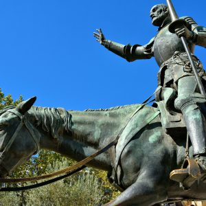 Don Quixote Statue on Cervantes Monument in Madrid, Spain - Encircle Photos