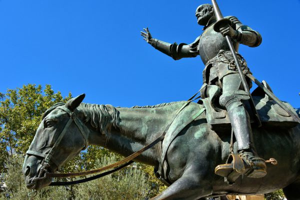 Don Quixote Statue on Cervantes Monument in Madrid, Spain - Encircle Photos