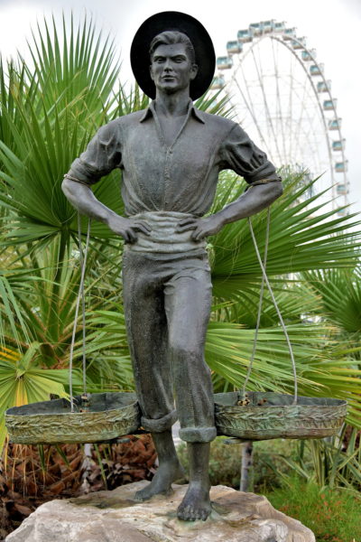 El Cenachero Statue at Port in Málaga, Spain - Encircle Photos