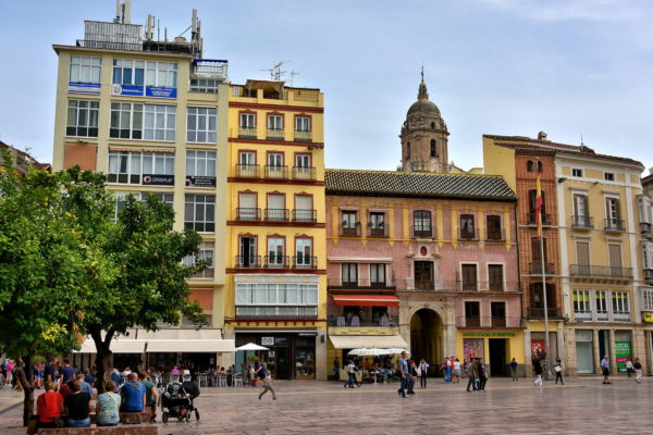 Shopping Encircling Constitution Square in Málaga, Spain - Encircle Photos