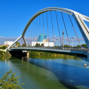 Puente de la Barqueta Connecting Cartuja Island, in Seville, Spain - Encircle Photos