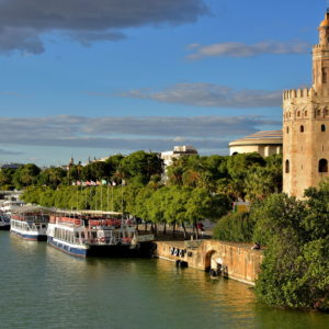 Torre del Oro along Guadalquivir River in Seville, Spain - Encircle Photos
