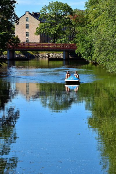 Paddleboat on Kungsparken Canal in Malmö, Sweden - Encircle Photos