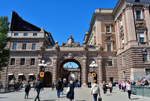 Archway between Parliament and Former National Bank in Stockholm, Sweden - Encircle Photos
