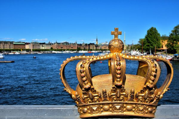 Gilded Crown on Skeppsholm Bridge in Stockholm, Sweden - Encircle Photos