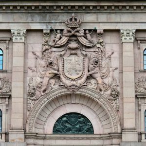 Coat of Arms on Old Parliament Building in Stockholm, Sweden - Encircle Photos