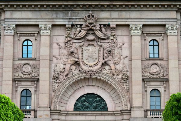 Coat of Arms on Old Parliament Building in Stockholm, Sweden - Encircle Photos