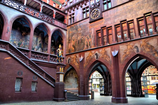 Rathaus Courtyard Munatius Plancus Statue in Basel, Switzerland - Encircle Photos