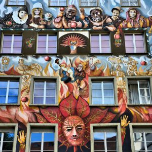 Carnival Mural by Robert Ottiger in Lucerne, Switzerland - Encircle Photos