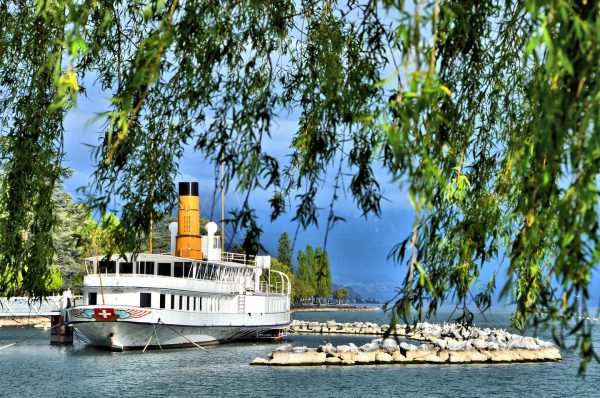 Docked Paddle Steamer in Ouchy, Switzerland - Encircle Photos