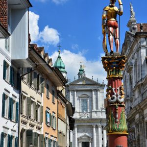 Saint Ursus Fountain and Cathedral in Solothurn, Switzerland - Encircle Photos