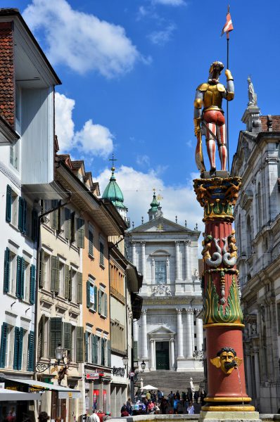 Saint Ursus Fountain and Cathedral in Solothurn, Switzerland - Encircle Photos
