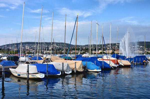 Sailboats Docked at Hafen Enge in Zurich, Switzerland - Encircle Photos
