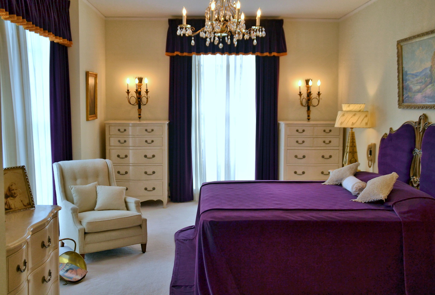 First Floor Bedroom in Graceland Mansion in Memphis, Tennessee