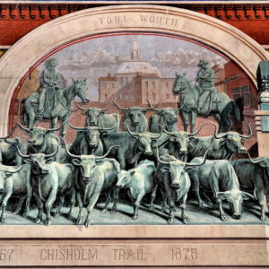 Chrisholm Trail Longhorn Cattle Drive Mural Near Stockyards in Fort Worth, Texas - Encircle Photos