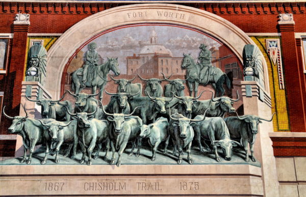 Chrisholm Trail Longhorn Cattle Drive Mural Near Stockyards in Fort Worth, Texas - Encircle Photos