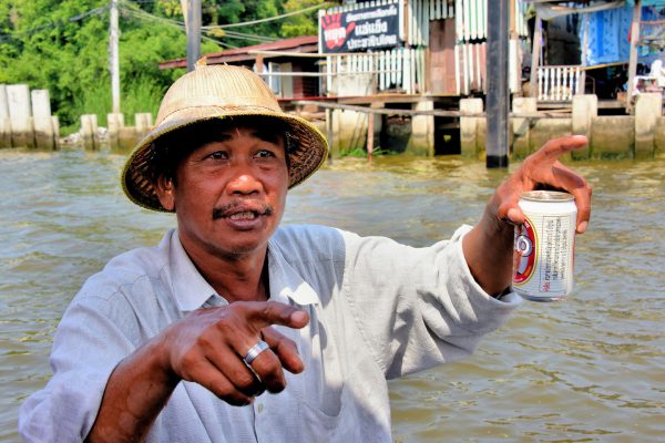 Beer Vendor to Longtail Boat Passengers in Bangkok, Thailand - Encircle Photos