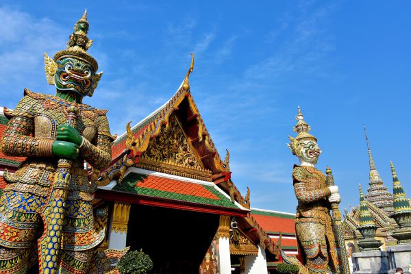 Two Yakshas Guarding Gate at Grand Palace in Bangkok, Thailand - Encircle Photos