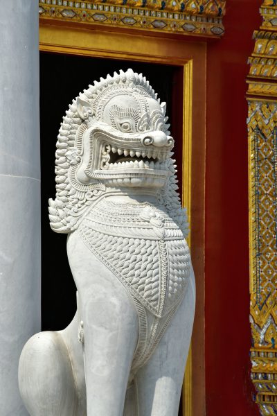 Singha Lion at Marble Temple in Bangkok, Thailand - Encircle Photos