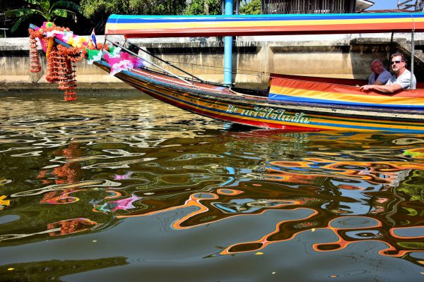 Tourists on Boat Tour through Canals in Bangkok, Thailand - Encircle Photos