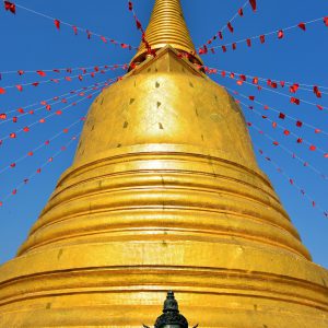 Golden Bell-shaped Chedi at Wat Saket in Bangkok, Thailand - Encircle Photos