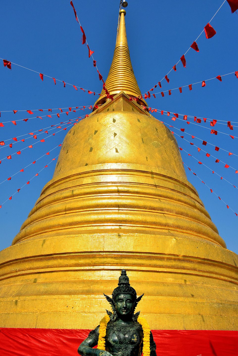 Golden Bell-shaped Chedi at Wat Saket in Bangkok, Thailand - Encircle Photos