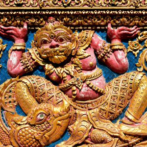 Yaksha Relief at Wat Chai Mongkol in Chiang Mai, Thailand - Encircle Photos