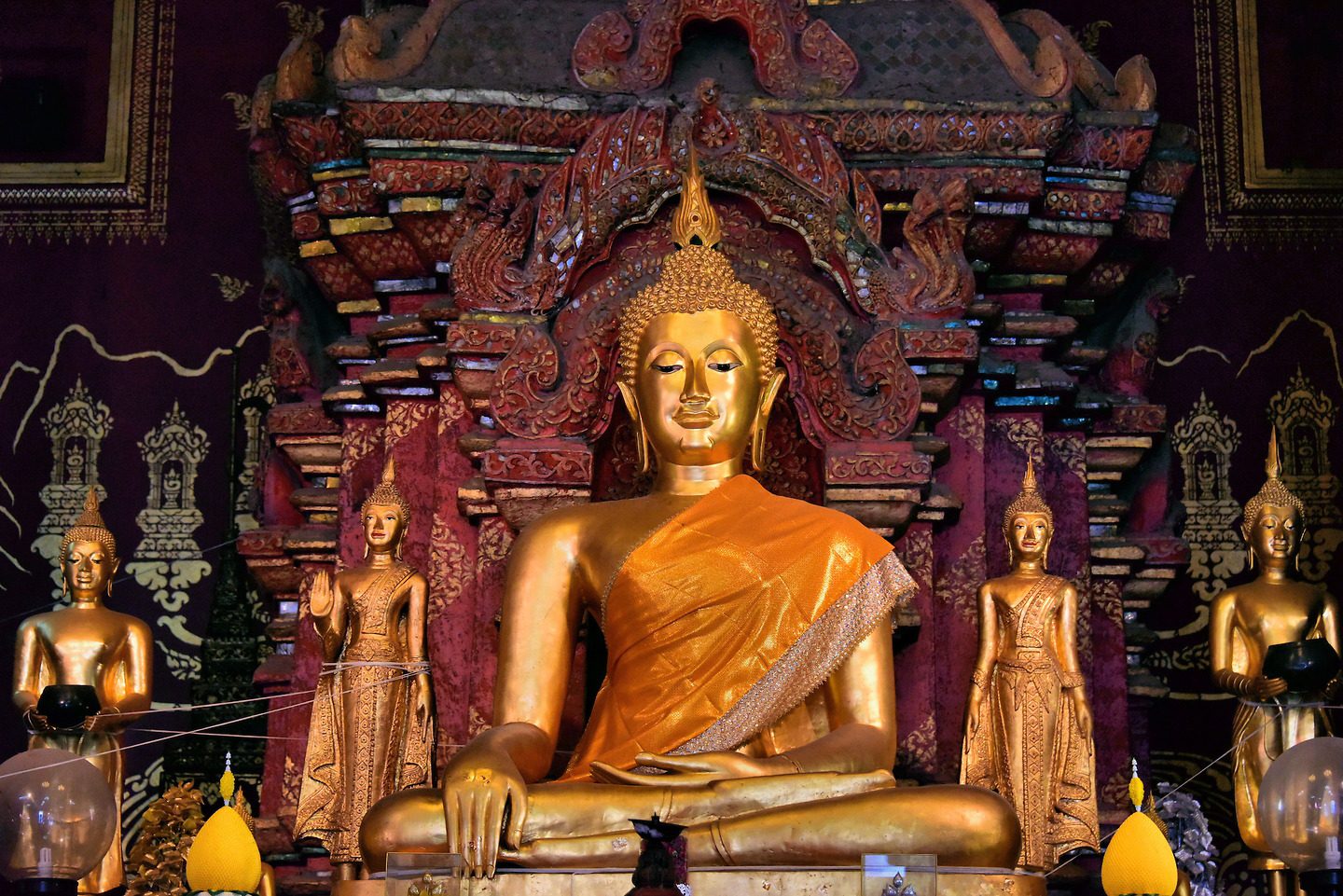 Buddha Statues on Altar at Wat Chiang Man in Chiang Mai, Thailand - Encircle Photos