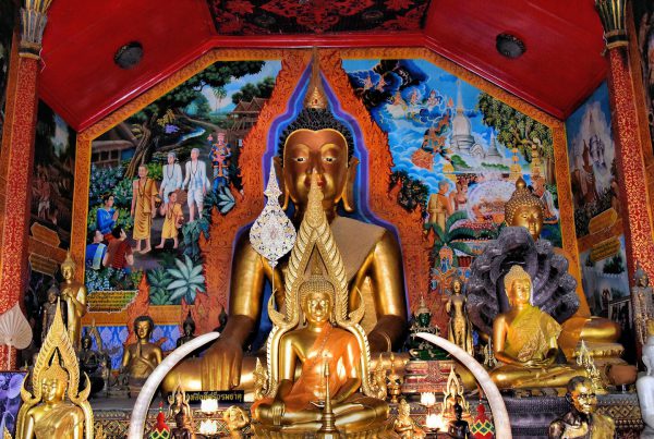 Buddha with Flame Halo at Wat Doi Suthep in Chiang Mai, Thailand - Encircle Photos