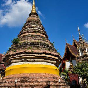 Ho Trai, Chedi and Ubosot at Wat Hua Kuang in Chiang Mai, Thailand - Encircle Photos