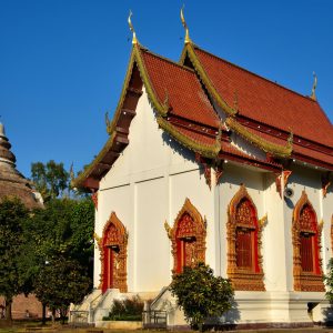 Viharn and Phra Chedi at Wat Jed Yod in Chiang Mai, Thailand - Encircle Photos