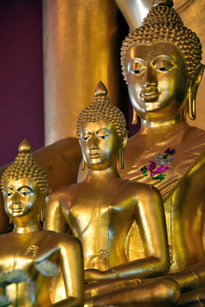 Three Buddha Statues at Wat Phra Singh in Chiang Mai, Thailand - Encircle Photos