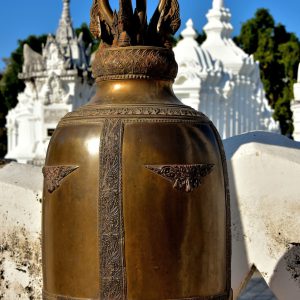 Bronze Temple Bell at Wat Suan Dok in Chiang Mai, Thailand - Encircle Photos