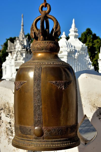 Bronze Temple Bell at Wat Suan Dok in Chiang Mai, Thailand - Encircle Photos