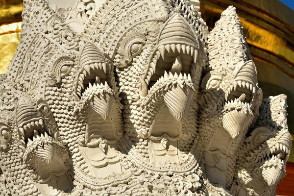 Seven-headed Nāga Sculpture at Wat Suan Dok in Chiang Mai, Thailand - Encircle Photos