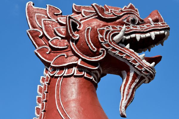 Red Lion at Wat Phra That Hariphunchai in Lamphun, Thailand - Encircle Photos
