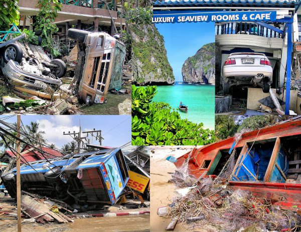 Phuket, Thailand Tsunami Aftermath at Patong Beach Composite of Five Photos - Encircle Photos