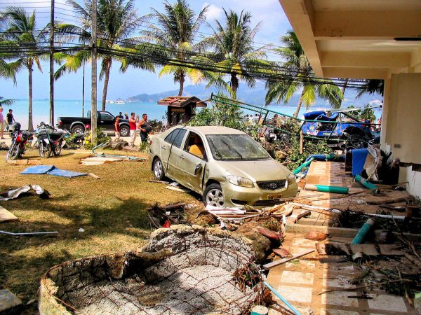 Crashed Car and Destroyed Hotel After Tsunami on Patong Beach in Phuket, Thailand - Encircle Photos