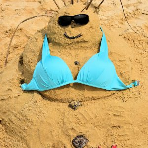 Woman in Bikini Sand Sculpture on Karon Beach in Phuket, Thailand - Encircle Photos