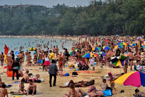 Very Crowded Sandy Beach at Kata Beach in Phuket, Thailand - Encircle Photos