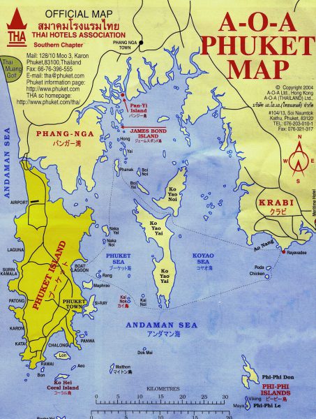 Map of Phuket Island Tsunami Region in Thailand - Encircle Photos